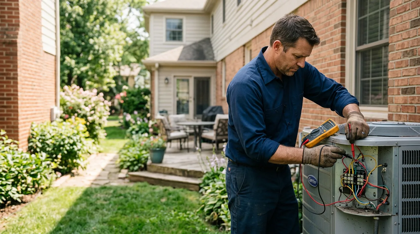 HVAC technician working near South Byron, NY